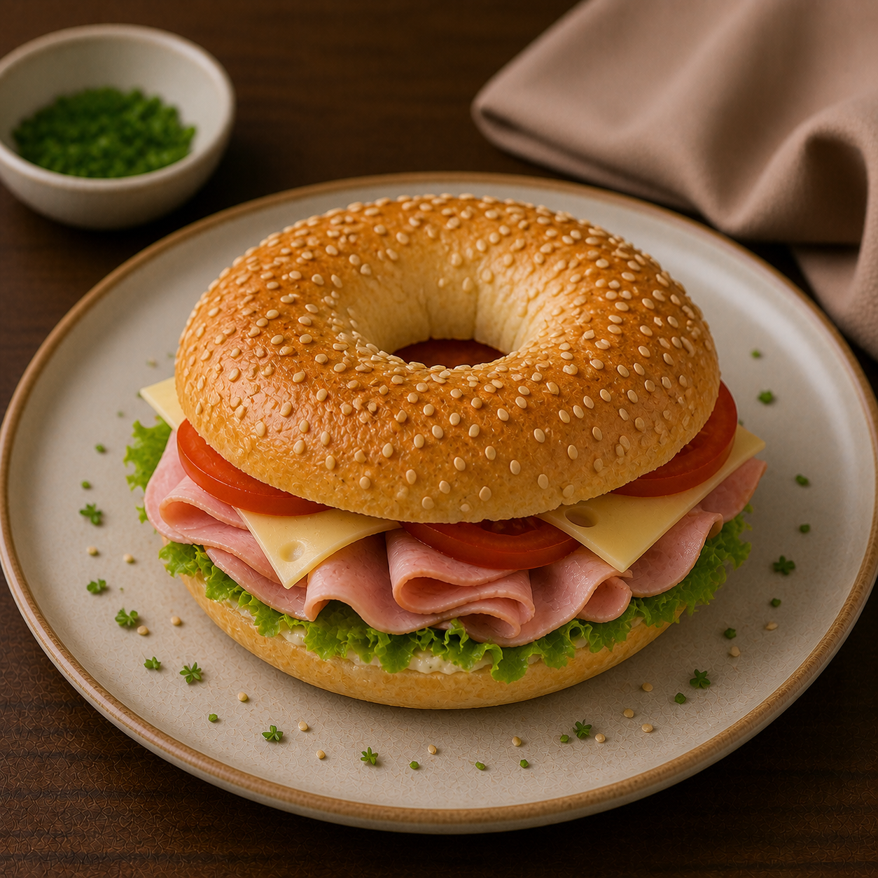 Käse-Schinken Bagel